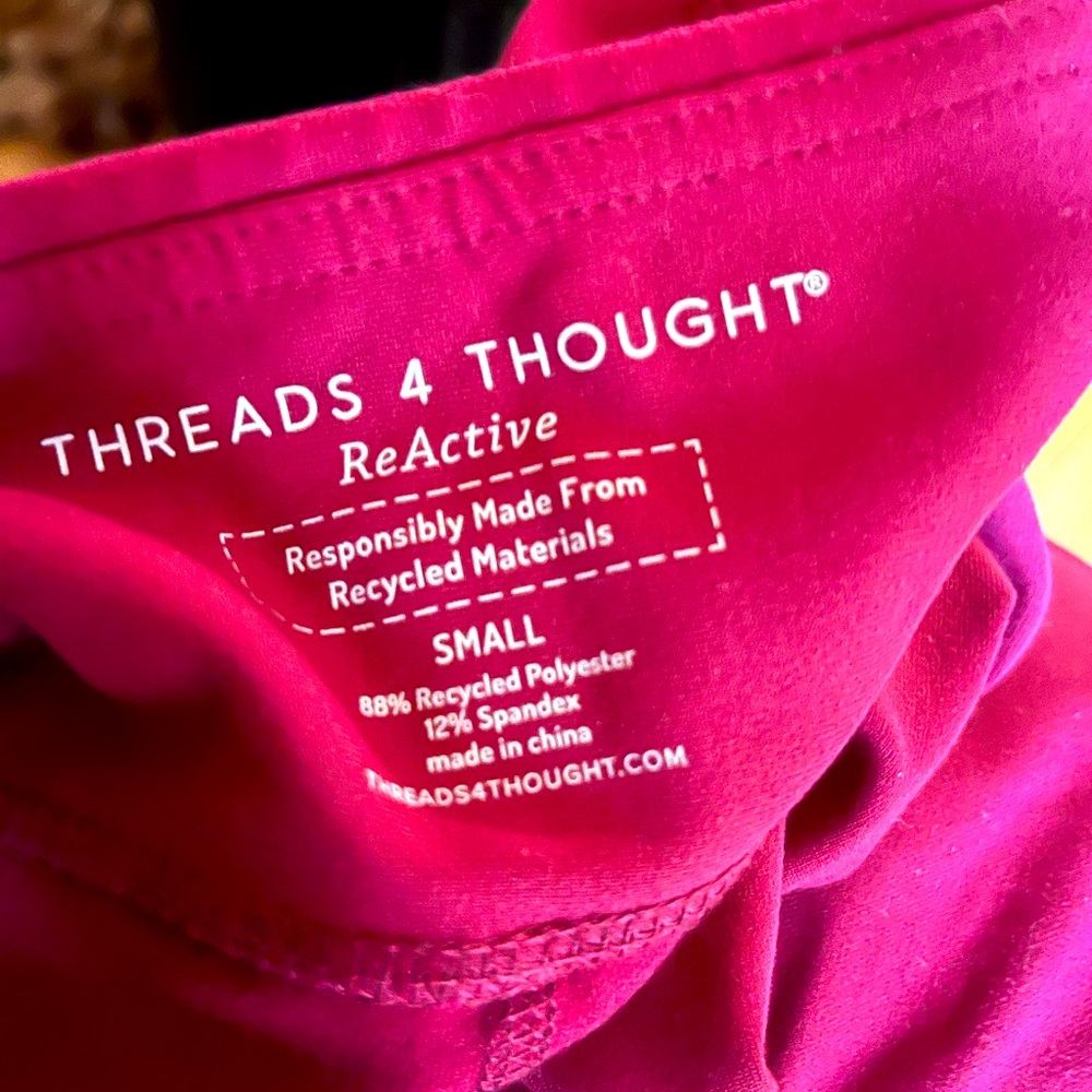 Small Burgundy Workout Sustainable Leggings Threads for Thought